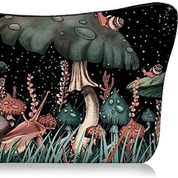 Mushrooms Snails Moon Makeup Bag New - Picture 6 of 8